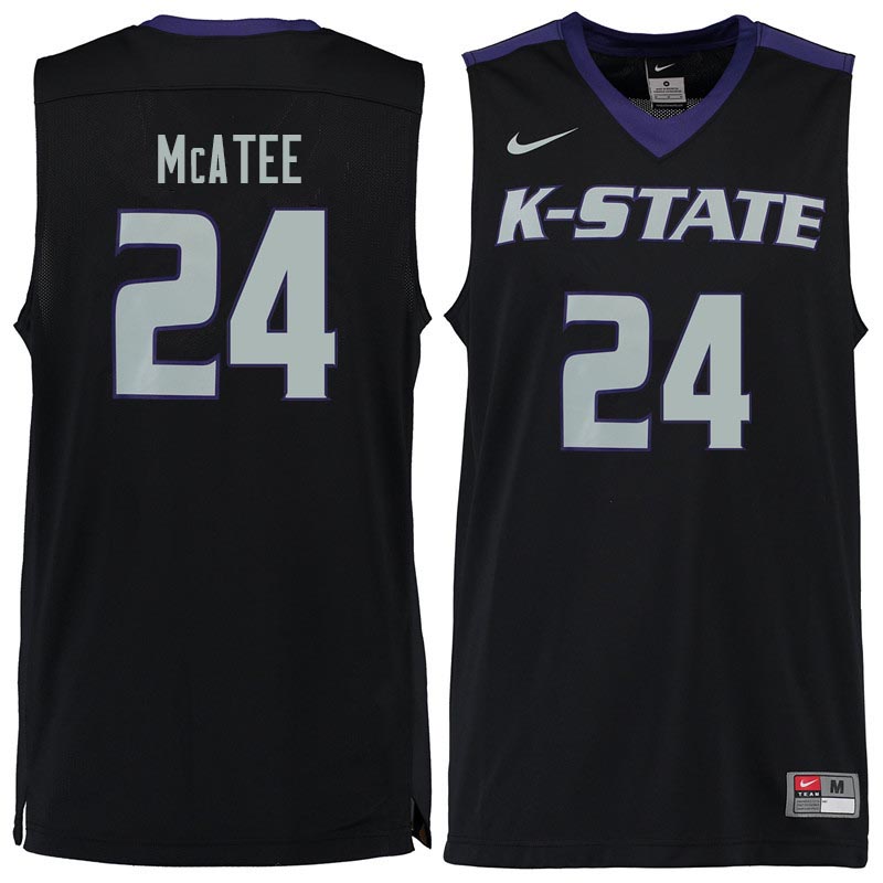 Men #24 Pierson McAtee Kansas State Wildcats College Basketball Jerseys Sale-Black - Click Image to Close